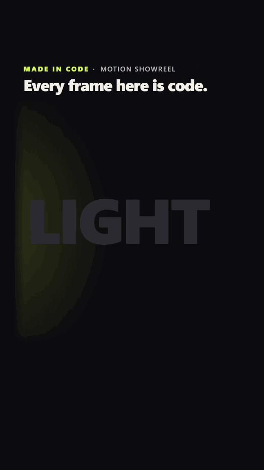 Motion Showreel — vertical cut, animated preview